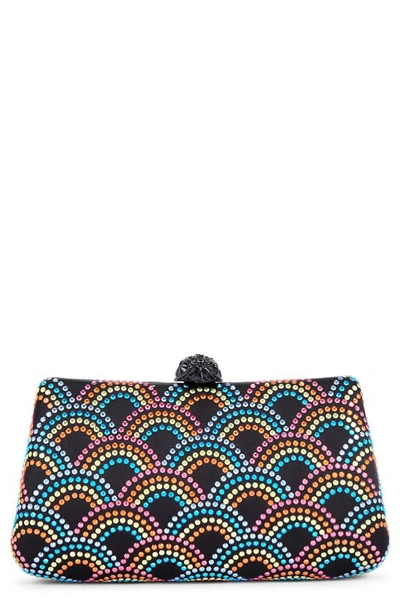 Kurt Geiger Rainbow Crystal Clutch In Charcoal