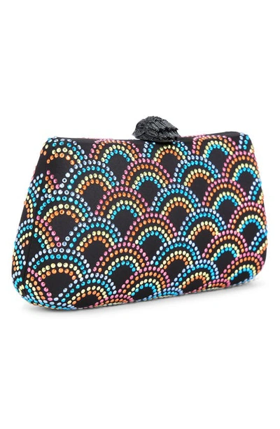 Kurt Geiger Rainbow Crystal Clutch In Charcoal