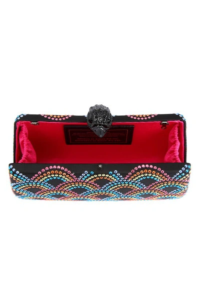 Kurt Geiger Rainbow Crystal Clutch In Charcoal