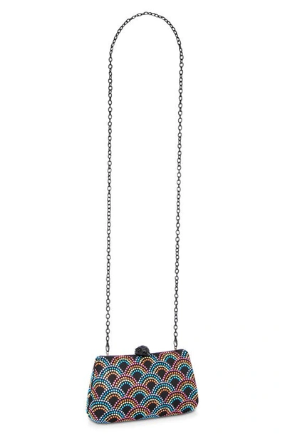 Kurt Geiger Rainbow Crystal Clutch In Charcoal