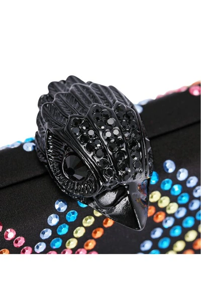 Kurt Geiger Rainbow Crystal Clutch In Charcoal