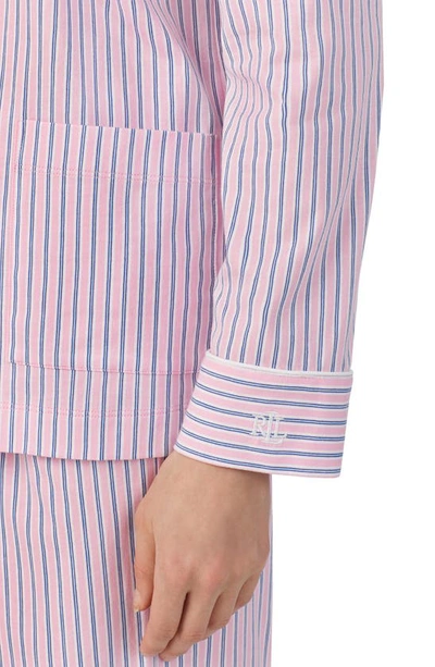 Ralph Lauren Stripe Organic Cotton Pajamas In Pink Stripe