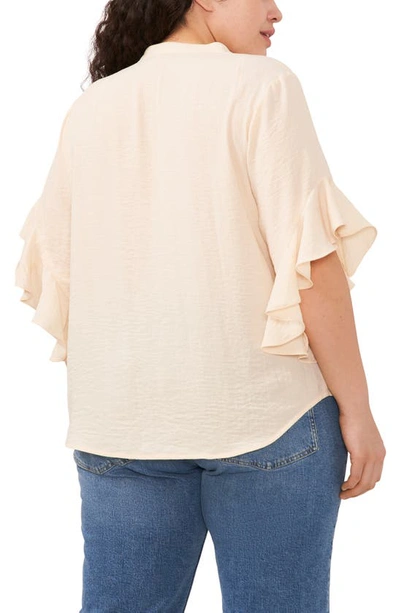 Shop Vince Camuto Ruffle Sleeve Blouse In Tapioca