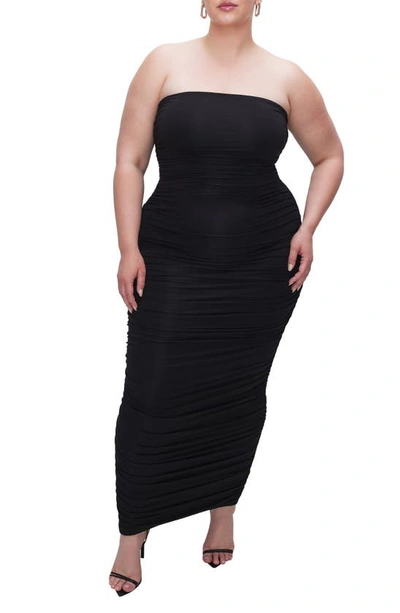 Shop Good American Slinky Jersey Tube Maxi Dress In Black001