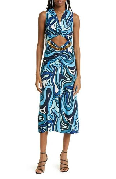 Shop Rebecca Vallance Mira Cutout Jersey Sheath Dress In Print