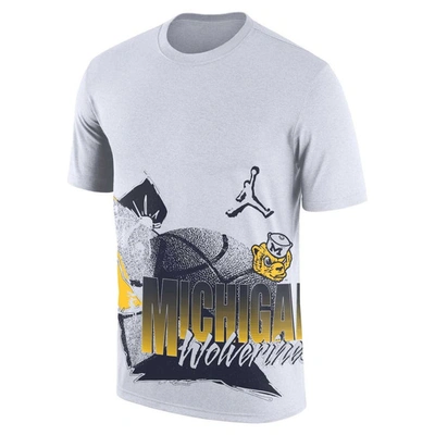 Shop Jordan Brand White Michigan Wolverines Basketball 90s Hoop Max T-shirt