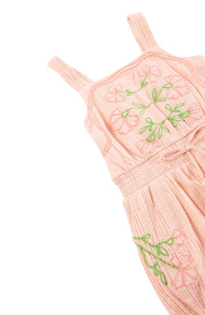 Shop Peek Essentials Embroidered Romper In Pink