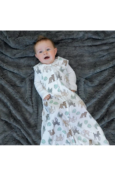 Shop Aden + Anais Cotton Muslin Wearable Blanket In Jungle Animals Grey