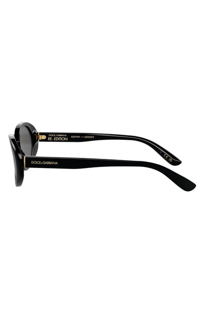 Shop Dolce & Gabbana 52mm Oval Sunglasses In Black