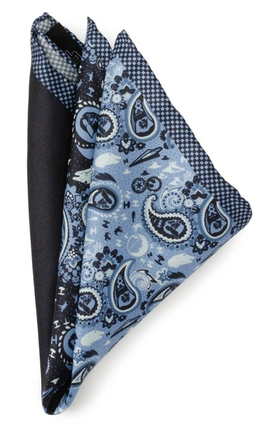 Shop Cufflinks, Inc X Star Wars™ Darth Vader Paisley Silk Pocket Square In Blue