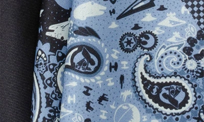 Shop Cufflinks, Inc X Star Wars™ Darth Vader Paisley Silk Pocket Square In Blue