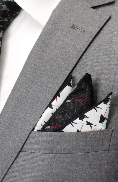 Shop Cufflinks, Inc X Star Wars™ Darth Vader Vs. Skywalker Silk Pocket Square In Black