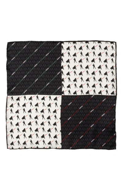 Shop Cufflinks, Inc X Star Wars™ Darth Vader Vs. Skywalker Silk Pocket Square In Black