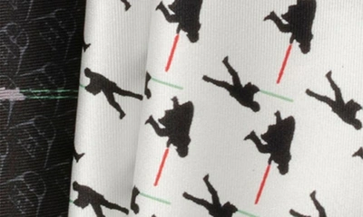 Shop Cufflinks, Inc X Star Wars™ Darth Vader Vs. Skywalker Silk Pocket Square In Black