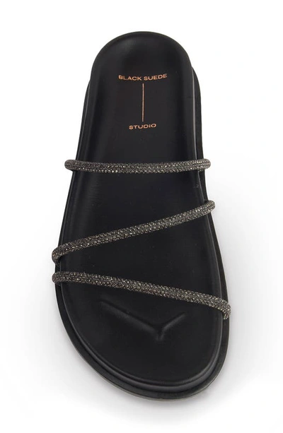 Shop Black Suede Studio Jenna Platform Slide Sandal In Black Buffed Nappa