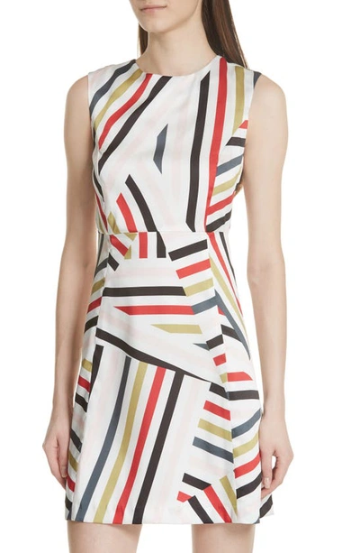 Shop Milly Alexa Drive Stripe A-line Dress In Multi