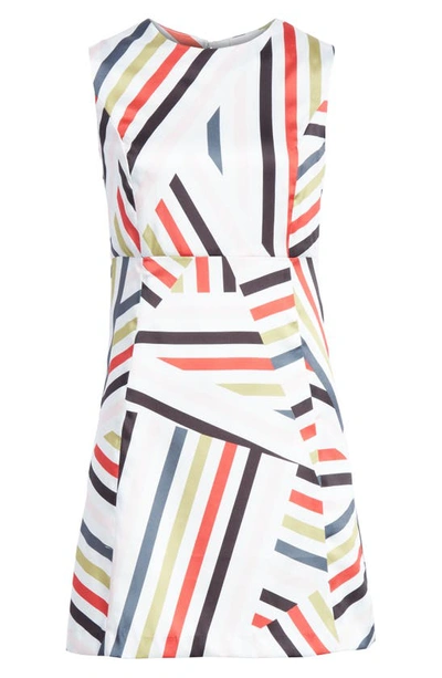 Shop Milly Alexa Drive Stripe A-line Dress In Multi