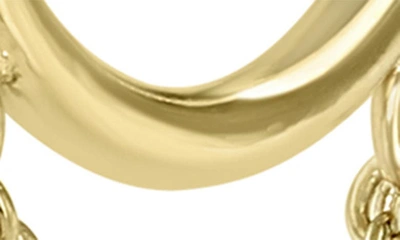 Shop Zoë Chicco Double Chain Drop Huggie Hoop Earrings In 14k Yellow Gold