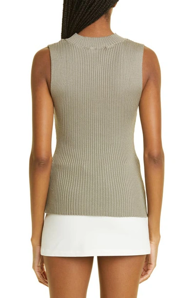 Paloma Wool Atori Zip Keyhole Organic Cotton Rib Sleeveless Sweater In Dark Grey