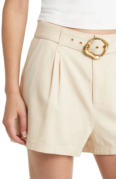 Shop Paige Neva Belted Shorts In Ecru
