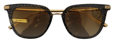 Shop Dolce & Gabbana Black Dotted Acetate Frame Irregular Women's Sunglasses