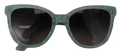 Shop Dolce & Gabbana Blue Lace Acetate Crystal Round Dg4190 Women's Sunglasses