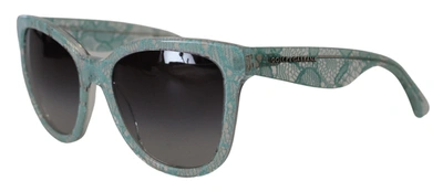 Shop Dolce & Gabbana Blue Lace Acetate Crystal Round Dg4190 Women's Sunglasses