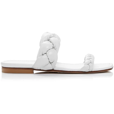 Shop Stuart Weitzman Playa Womens Leather Slip-on Slide Sandals In White