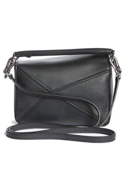 Shop Loewe Mini Puzzle Calfskin Leather Bag In Black