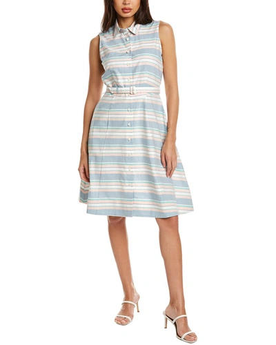 Shop Brooks Brothers Linen-blend Dress In Multi