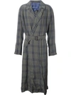 HAIDER ACKERMANN check print belted long coat,DRYCLEANONLY