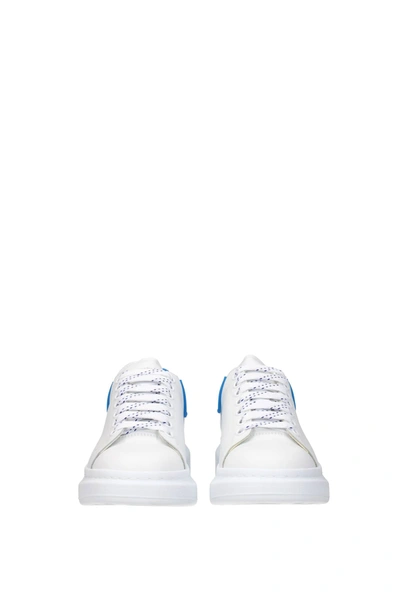 Shop Alexander Mcqueen Sneakers Oversize Leather Blue In White