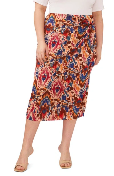 Shop Vince Camuto Print Side Tie Skirt In Chili Oil