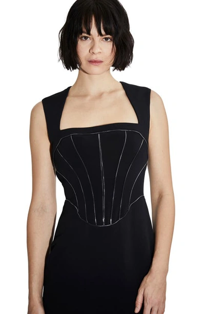 Shop Et Ochs Sienna Flash Piped Corset Gown In Black