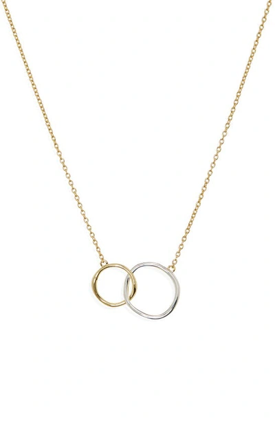 Shop Argento Vivo Sterling Silver Circle Link Necklace In Gold/ Sil
