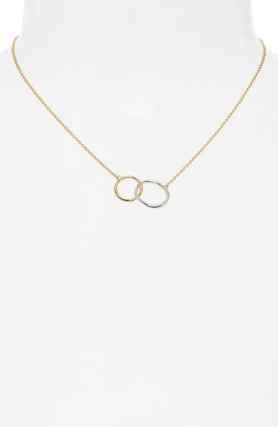 Shop Argento Vivo Sterling Silver Circle Link Necklace In Gold/ Sil