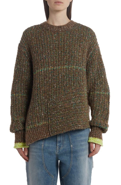 Shop Stella Mccartney Multicolored Tweed Sweater In Brown Multicolor