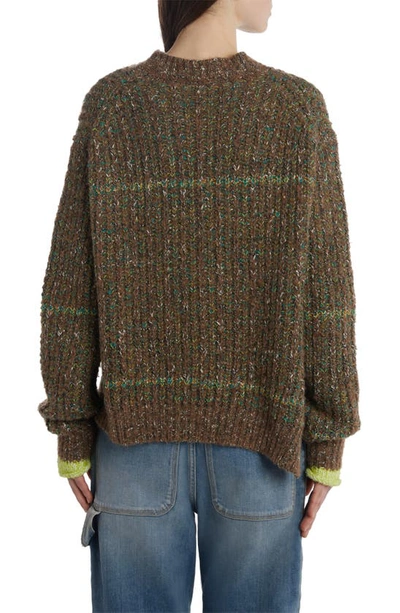 Shop Stella Mccartney Multicolored Tweed Sweater In Brown Multicolor