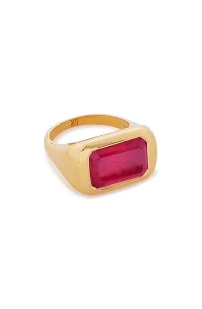 Shop Monica Vinader Power Cocktail Ring In 18ct Gold Vermeil/pink