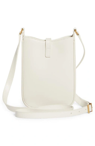 Saint Laurent Le 5 A 7 Mini Ysl Vertical Bucket Bag In Smooth Leather In Crema Soft