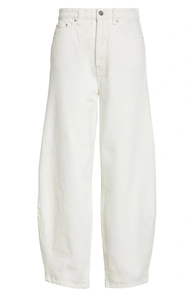 Shop Totême High Waist Barrel Leg Jeans In Off-white
