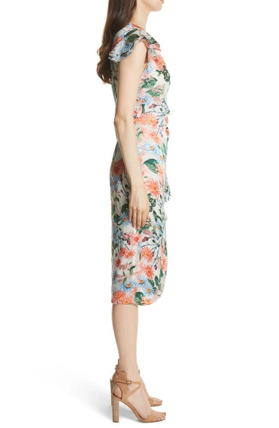 Shop Alice And Olivia Garnet Floral Wrap Dress In Floral Fields