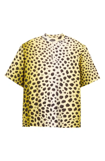 Shop Attico Kilie Ombré Cheetah Print T-shirt In Light Yellow