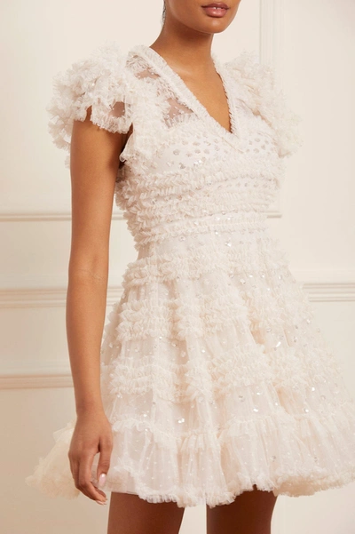 NEEDLE & THREAD NEEDLE & THREAD VIVIAN V-NECK MICRO MINI DRESS 