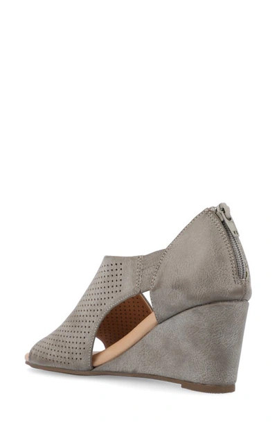 Shop Journee Collection Journee Aretha D'orsay Wedge Sandal In Grey