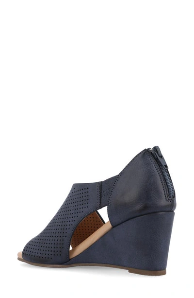 Journee Collection Journee Aretha D'orsay Wedge Sandal In Blue