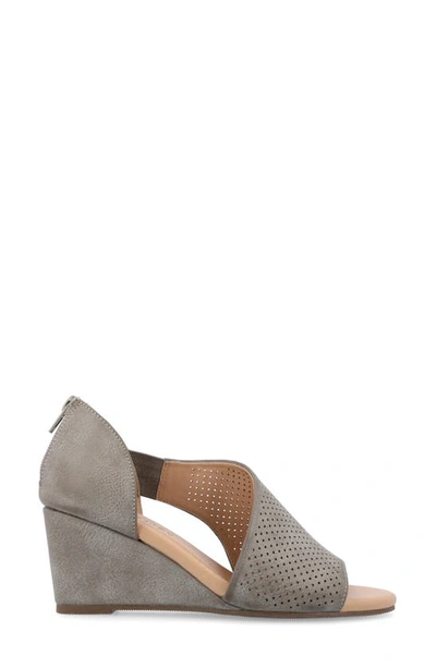 Shop Journee Collection Journee Aretha D'orsay Wedge Sandal In Grey