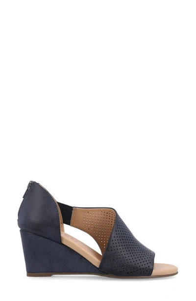 Journee Collection Journee Aretha D'orsay Wedge Sandal In Blue