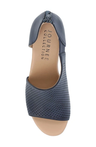 Journee Collection Journee Aretha D'orsay Wedge Sandal In Blue