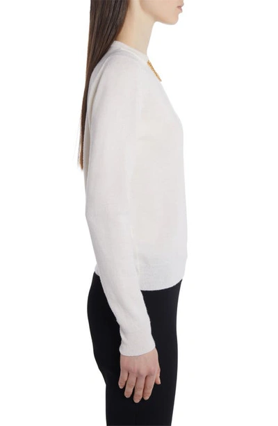 Shop Stella Mccartney Falabella Chain Wool Sweater In 9100 Off White